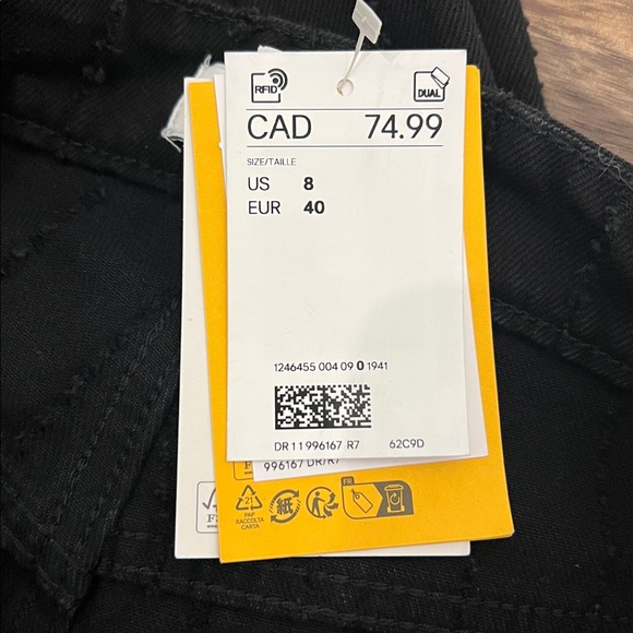 *NWT* H&M ‘EDITION’ COLLECTION CREASED WIDE LEG FULL LENGTH JEANS SZ US 8 - Picture 11 of 14